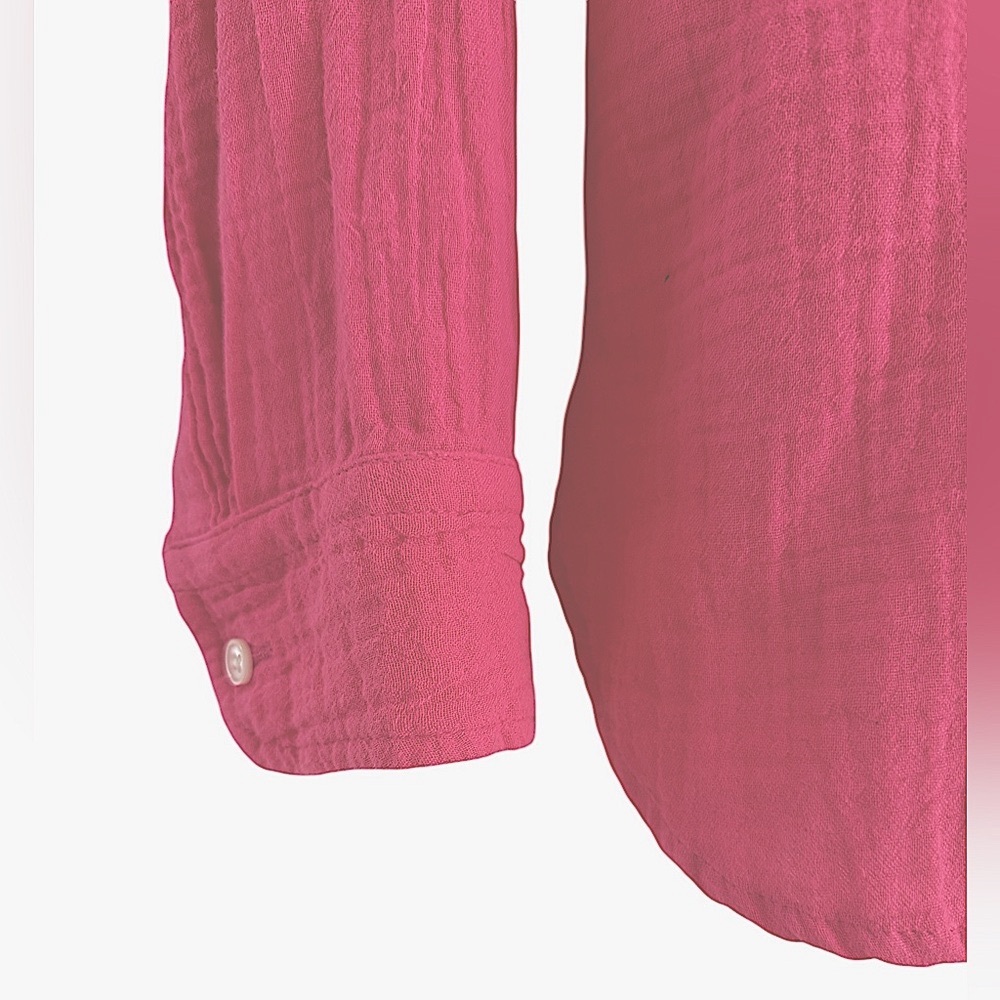 J. Crew Women’s Small Cotton Soft Gauze Button Up Shirt Wild Berry - Picture 8 of 11